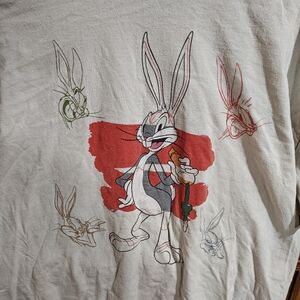 Bugs Bunny Looney Tunes Off White XL T-shirt Warner Brothers